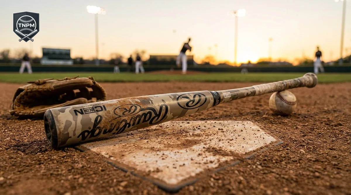 2025 Rawlings ICON BBCOR review — sand camo colorway