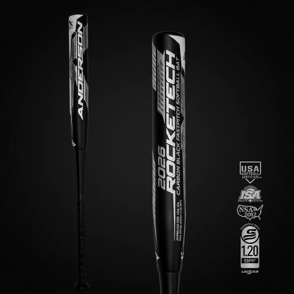 2026 Anderson Rocketech Carbon Black fastpitch bat — broadest certification coverage in class
