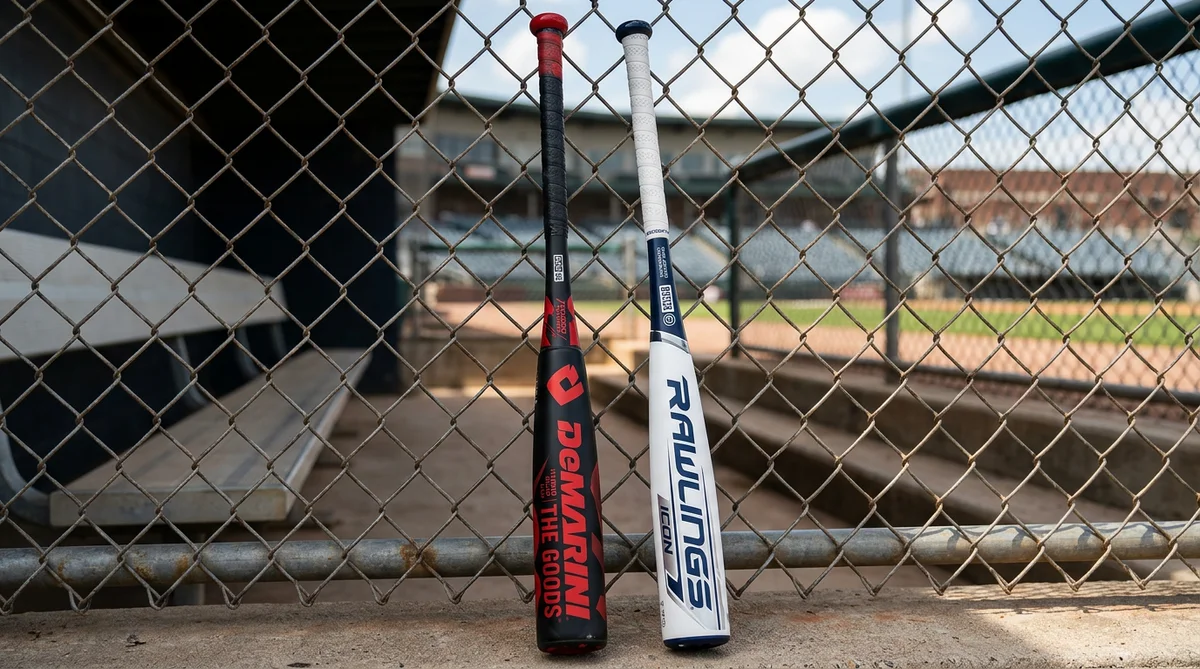 2026 DeMarini The Goods vs Rawlings ICON BBCOR side by side comparison