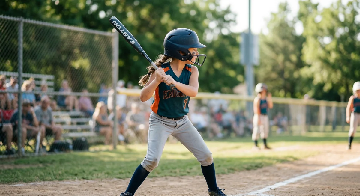 Youth fastpitch player with budget alloy bat under 100 dollars
