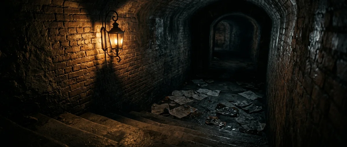 Dark stadium tunnel, 1919 era