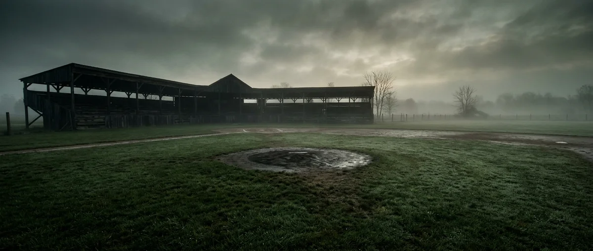 Deadball era baseball field at dawn