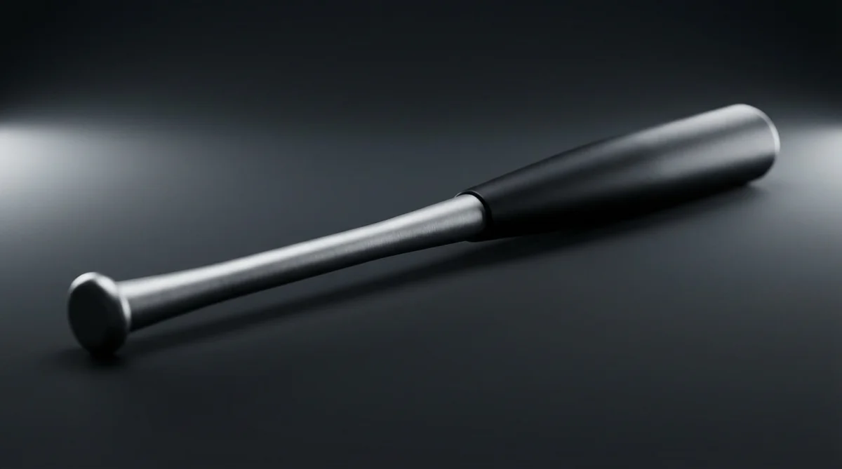 Modern two-piece composite BBCOR baseball bat with matte black barrel and brushed alloy handle